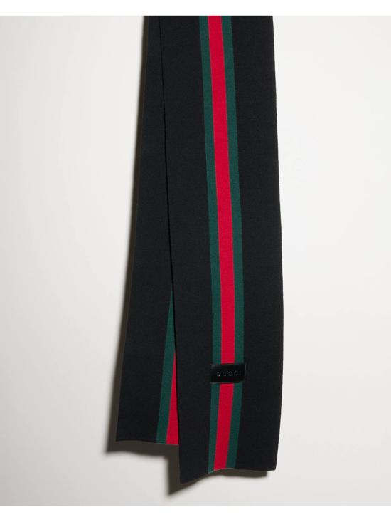 26FW 구찌 스트라이프 울 캐시미어 자카드 스카프 A007FJ4GALH 1066 NERO - GUCCI