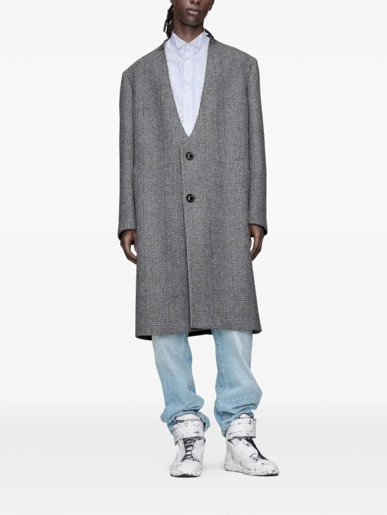  마르지엘라 코트 FW26H1463 S50AA0166M35904 001F GreyCheck IT44 GRAY - MAISON MARGIELA