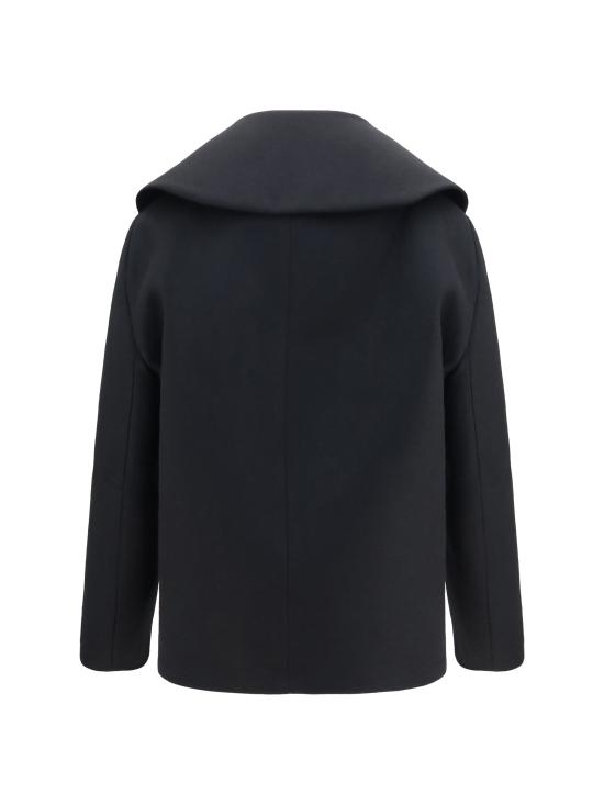 26FW 발렌시아가 하이 칼라 피코트 A009LRTW817 1000 BLACK - BALENCIAGA