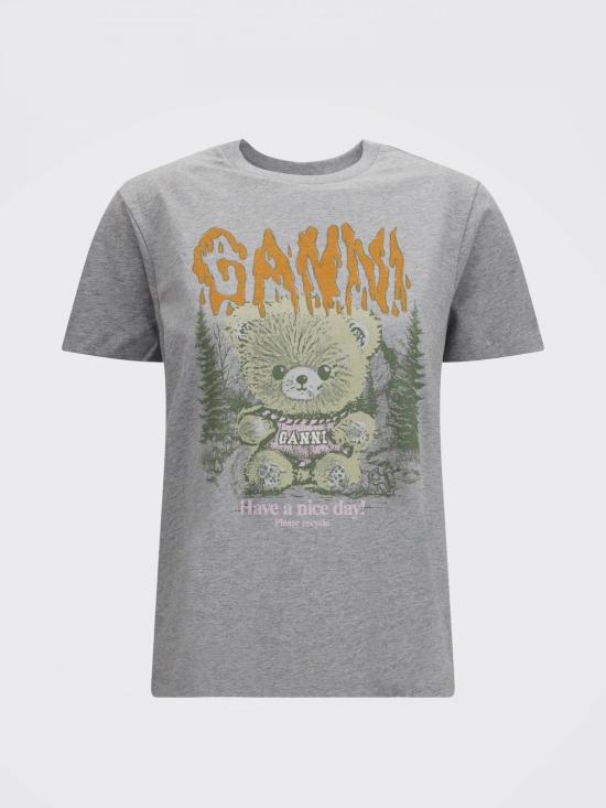 26FW 가니 반팔 티셔츠 A1050313 920 Grey - GANNI