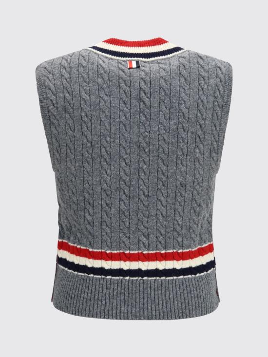26FW 톰브라운 베스트 MKV098AY1026 035 Grey - THOM BROWNE