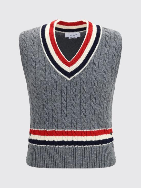 26FW 톰브라운 베스트 MKV098AY1026 035 Grey - THOM BROWNE