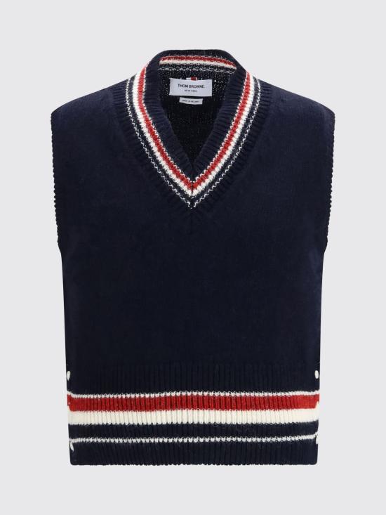 26FW 톰브라운 베스트 MKV097AY1506 415 Navy - THOM BROWNE