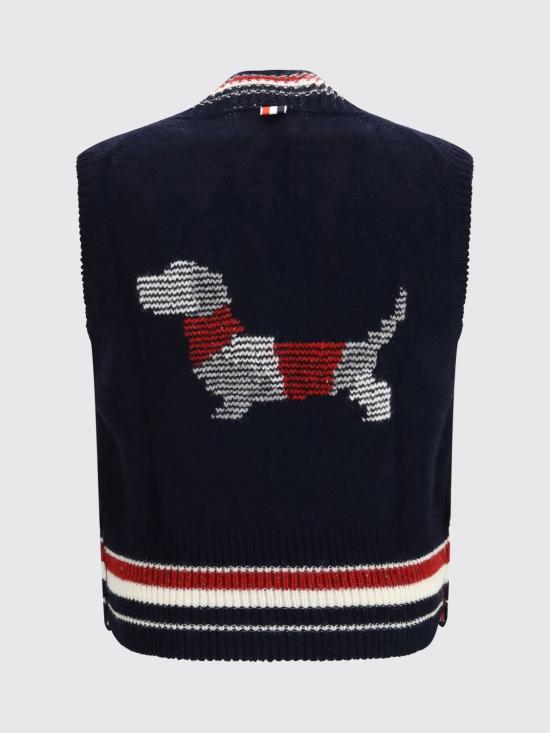 26FW 톰브라운 베스트 MKV097AY1506 415 Navy - THOM BROWNE