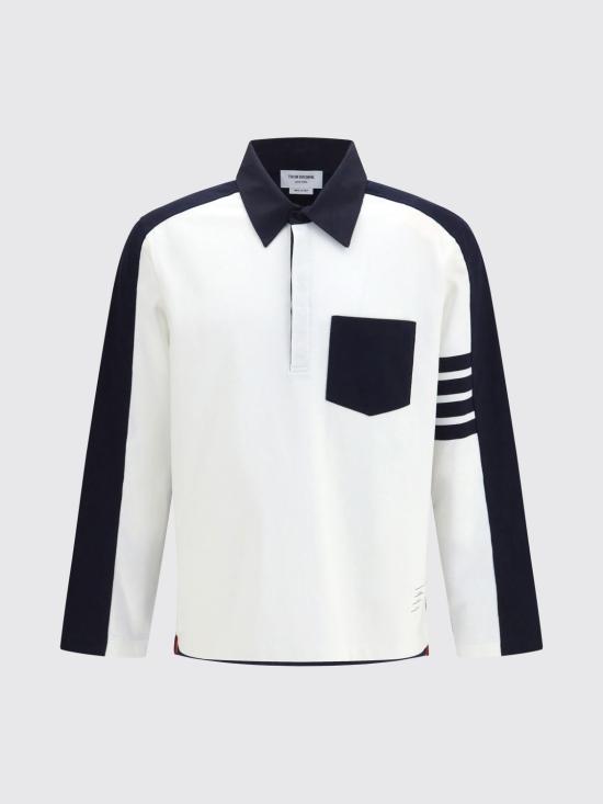 26FW 톰브라운 폴로 티셔츠 MJP250AJ0320 100 White - THOM BROWNE