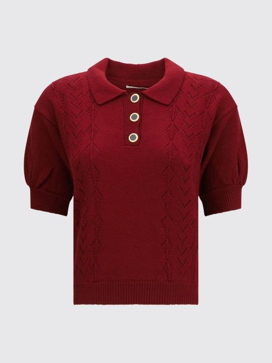 26FW 알레산드라리치 폴로 티셔츠 FABX4497K4847 0527 Burgundy - ALESSANDRA RICH