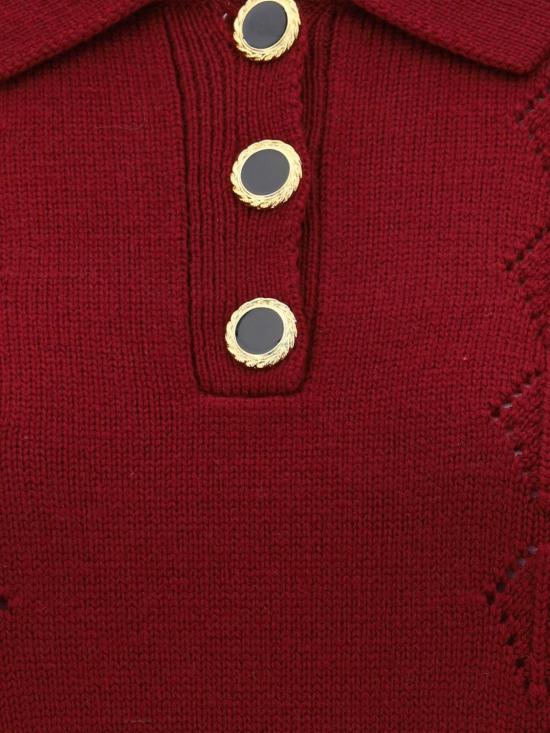 26FW 알레산드라리치 폴로 티셔츠 FABX4497K4847 0527 Burgundy - ALESSANDRA RICH