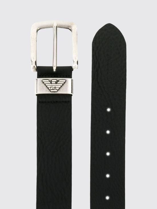 26FW 엠포리오 아르마니 로고 버클 가죽 벨트 Y4S201YDD6G 80001 Black - EMPORIO ARMANI