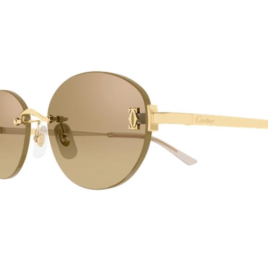 26FW 까르띠에 선글라스 CT0642SA002 GOLD GOLD BROWN 54 - CARTIER