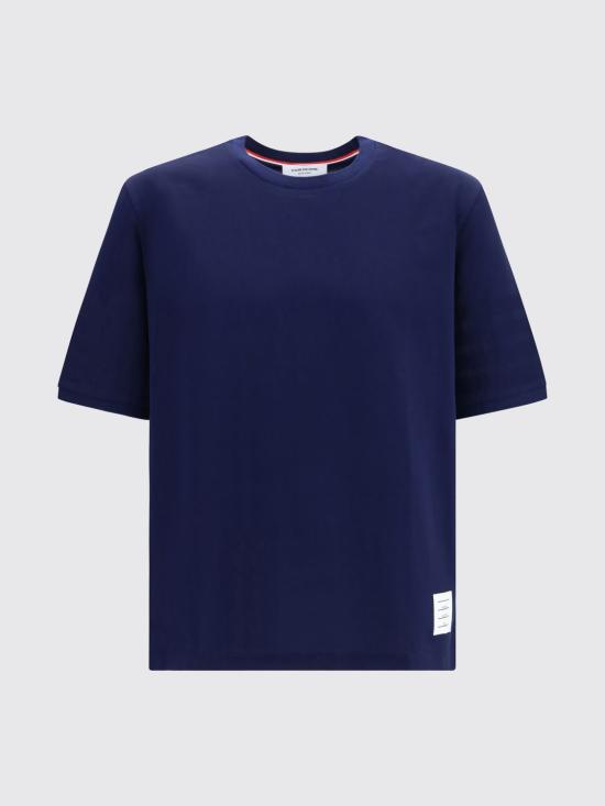 26FW 톰브라운 반팔 티셔츠 MJT581AJ0276 415 Navy - THOM BROWNE
