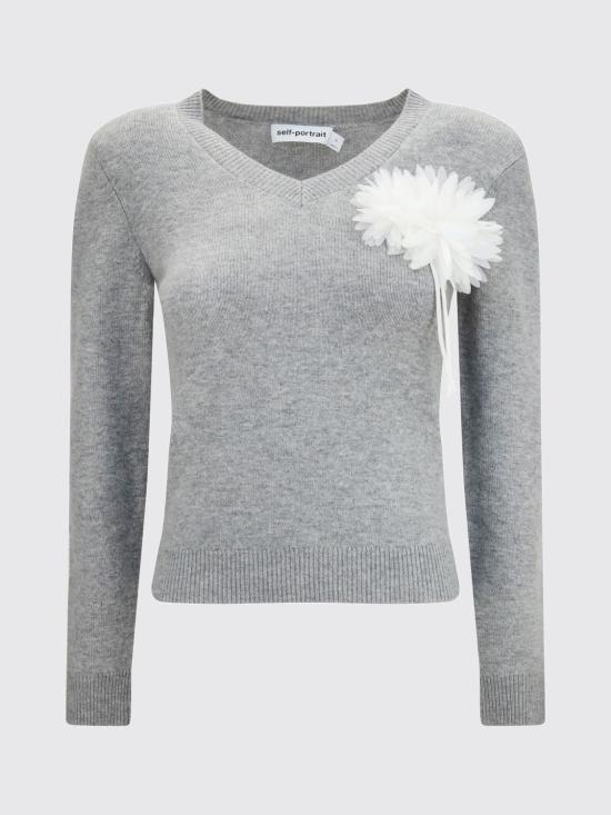 26FW 셀프 포트레이트 스웨터 AW26149TAGR Grey - SELF PORTRAIT