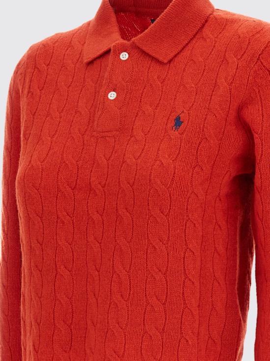 26FW 폴로 랄프로렌 케이블 폴로 니트 211972132 501 Red - POLO RALPH LAUREN