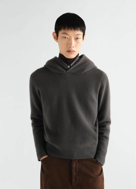 26FW 르메르 스웨터 캐시미어 후드 PO0043LK1062 BK502 STONE - LEMAIRE