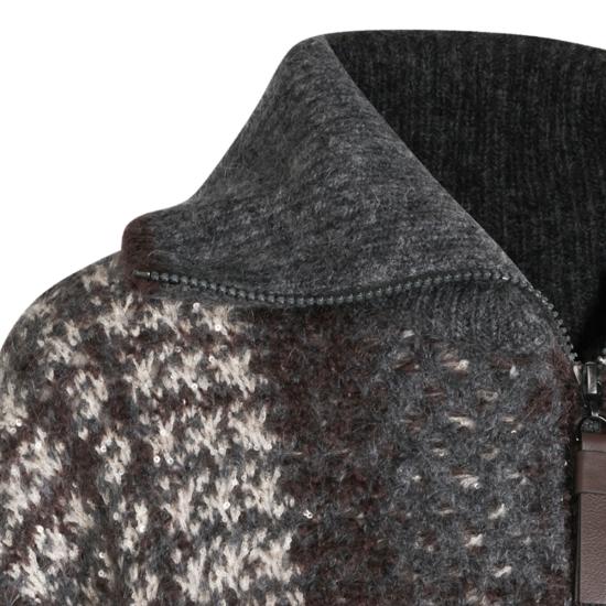 26FW 브루넬로 쿠치넬리 스웨터 MMT571726 CYL69 AVORIO PIOMBO ANTRACITE - BRUNELLO CUCINELLI