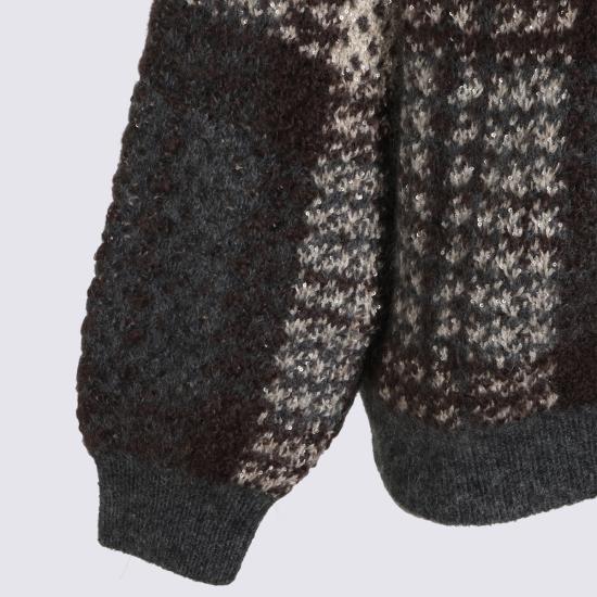 26FW 브루넬로 쿠치넬리 스웨터 MMT571726 CYL69 AVORIO PIOMBO ANTRACITE - BRUNELLO CUCINELLI