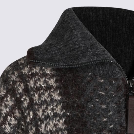26FW 브루넬로 쿠치넬리 스웨터 MMT571726 CYL69 AVORIO PIOMBO ANTRACITE - BRUNELLO CUCINELLI