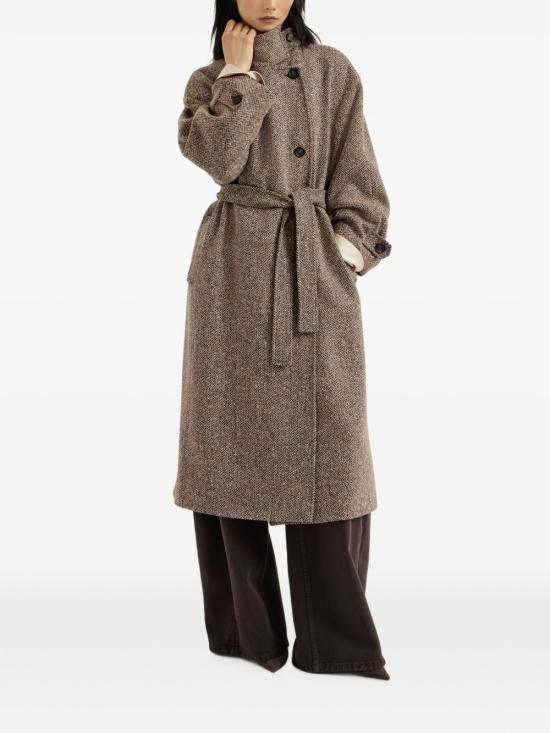 26FW 브루넬로 쿠치넬리 코트 MG5669766 C005 CAMEL NERO - BRUNELLO CUCINELLI