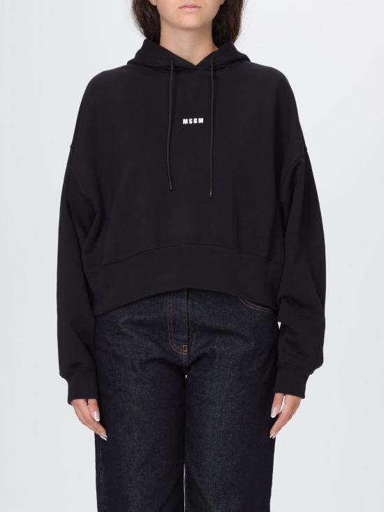 26FW 엠에스지엠 마이크로 로고 크롭 후드 티셔츠 2000MDM509 30000099 BLACK