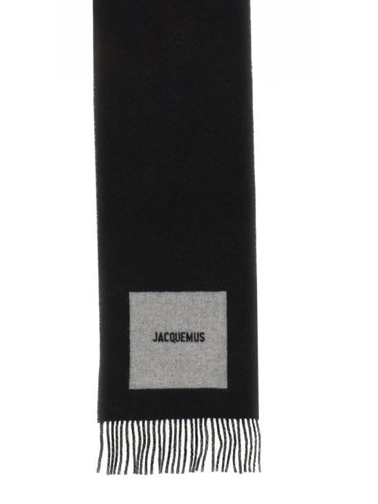 26FW 자크뮈스 롱드 카레 울 머플러 ACU00579AOT 4044090 BLACK - JACQUEMUS