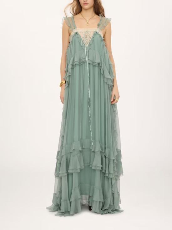 26FW 끌로에 미디 원피스 CH26ARO19001 38X GREEN - CHLOE