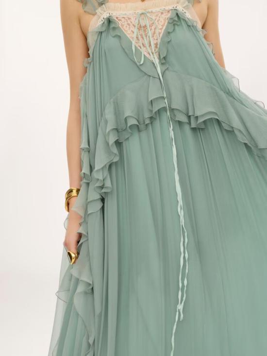 26FW 끌로에 미디 원피스 CH26ARO19001 38X GREEN - CHLOE