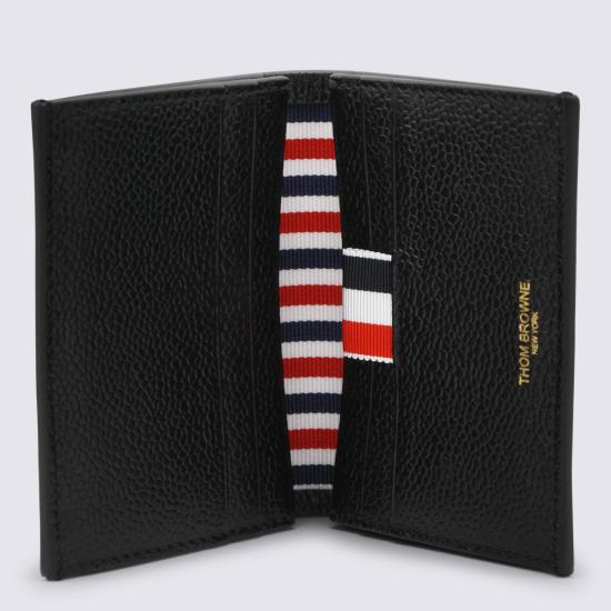 26FW 톰브라운 페블 그레인 RWB 더블 카드 홀더 UAW089A 00198001 BLACK - THOM BROWNE