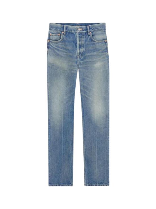 26FW 생로랑 오센틱 미디엄 블루 스트레이트 데님 진 873827 Y863G4293 DENIM BLUE