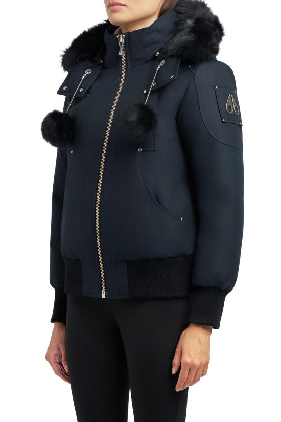 26FW 무스너클 오리지널 데비 시어링 트림 봄버 재킷 M35LB002S 546 NAVY W BLK SH - MOOSE KNUCKLES
