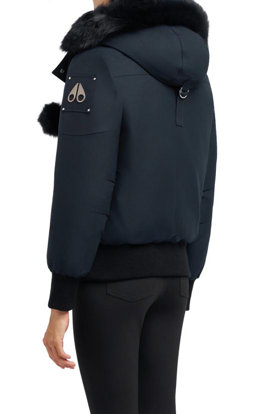 26FW 무스너클 오리지널 데비 시어링 트림 봄버 재킷 M35LB002S 546 NAVY W BLK SH - MOOSE KNUCKLES