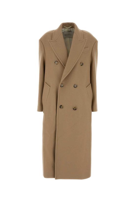 26FW 아미 울 더블 브레스트 롱 코트 FCO458WV0078 A184 Beige o Tan