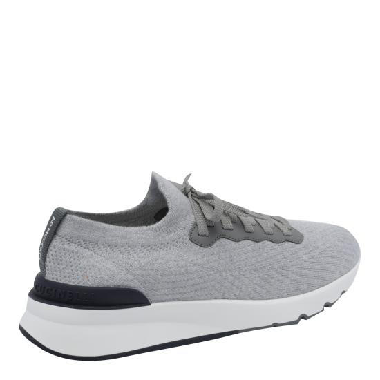 26FW 브루넬로 쿠치넬리 코튼 니트 세미 폴리쉬드 카프스킨 러너 MZUPMBO252 CB308 GREY - BRUNELLO CUCINELLI