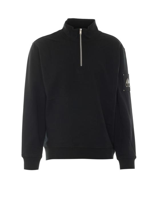 26FW 무스너클 하츠필드 하프집업 스웨트 셔츠 M35MS613 292 BLACK