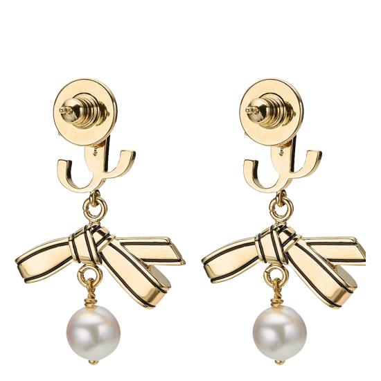 26FW 지미추 이어링 RBN PEARL EARRING JKIGOLD BLACK WHITE - JIMMY CHOO