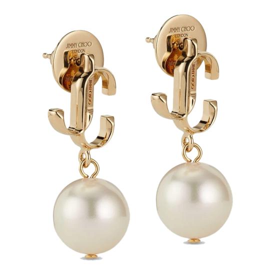 26FW 지미추 이어링 JC PEARL EARRING DXQGOLD WHITE - JIMMY CHOO