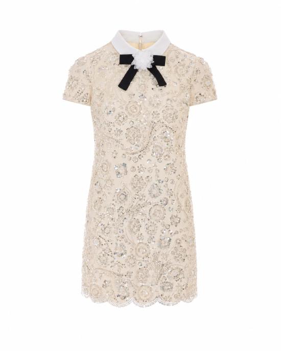 26FW 셀프 포트레이트 미디 원피스 019S CREAM WHITE