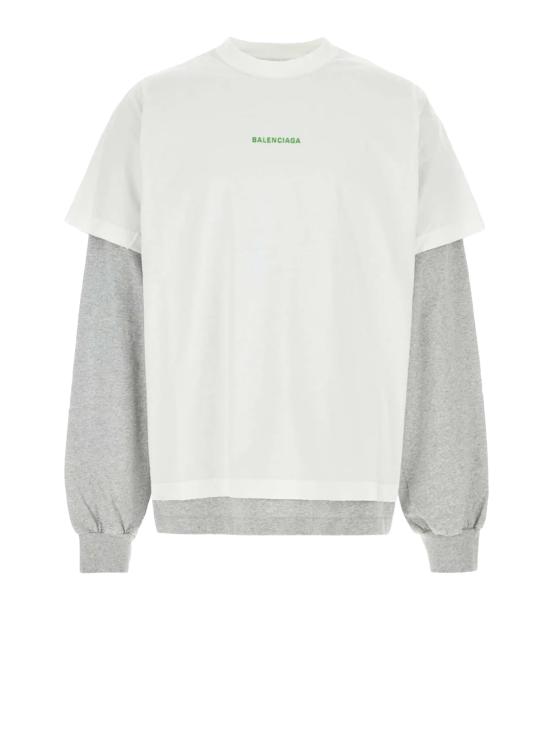 26FW 발렌시아가 긴팔 티셔츠 871497 TTVJ19163 WHITE APPLE GREEN