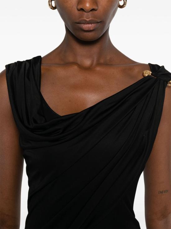 26FW 베르사체 미디 원피스 10204241A12497 1B000 BLACK - VERSACE