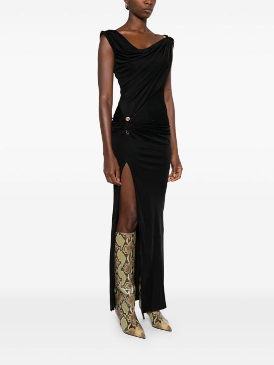 26FW 베르사체 미디 원피스 10204241A12497 1B000 BLACK - VERSACE
