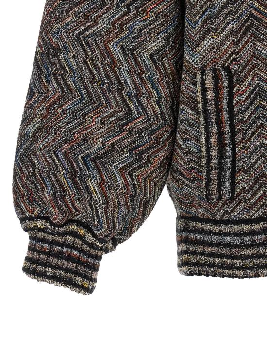 26FW 미소니 패딩 쉐브론 니트 봄버 재킷  재킷 멀티컬러 - MISSONI