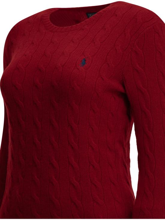 26FW 폴로 랄프로렌 니트웨어 로고가 있는 크루넥 스웨터  레드 - POLO RALPH LAUREN
