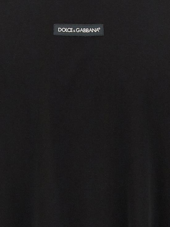 26FW 돌체앤가바나 반팔 티셔츠 로고 패치 티셔츠 블랙 - DOLCE & GABBANA