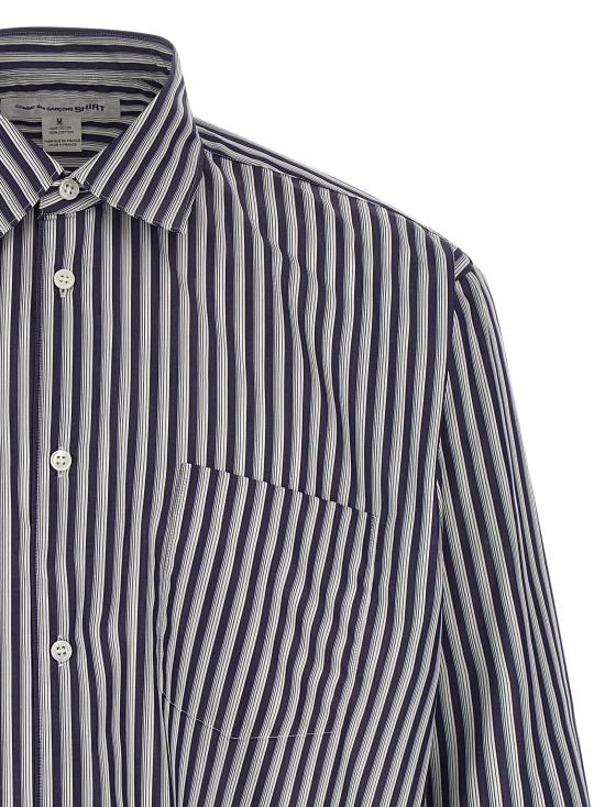26FW 꼼데가르송 셔츠 줄무늬 , 와 블라우스, 파란색 - COMME DES GARCONS