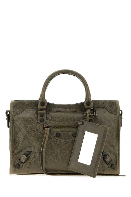 26FW 발렌시아가 르 시티 백 스몰 8657622ACFH3258 Olive green