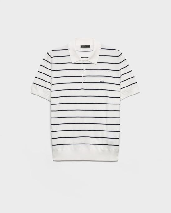 26FW 프라다 폴로 티셔츠 UMF327194E F0009 BIANCO