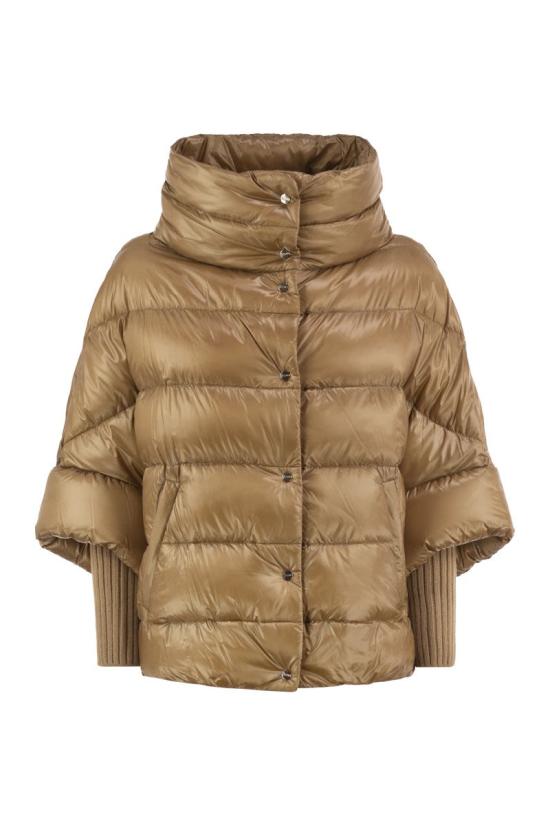 26FW 에르노 하이넥 퀼팅 케이프 다운 재킷 PI002256D12017Z 2157 CAMEL