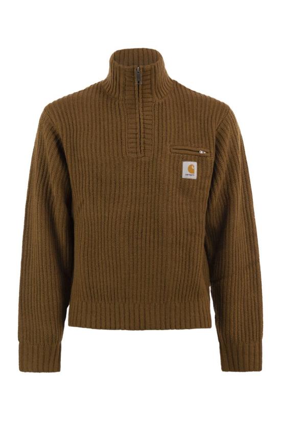 26FW 칼하트 WIP 디트로이트 하프 집 스웨터 I035398 3TGXX BROWN
