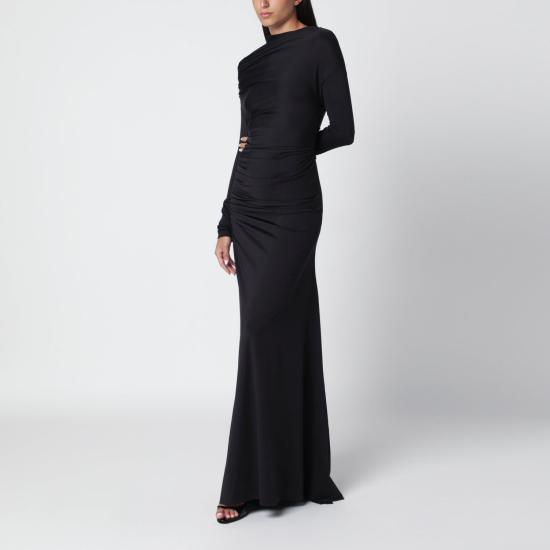 26FW 빅토리아 베컴 미디 원피스 1426JDR007621APL BLK BLACK