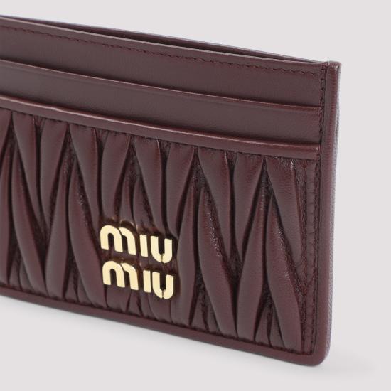 26SS 미우미우 마테라쎄 카드 나파레더 카드홀더 5MC076AFPP F0007 BURGUNDY - MIU MIU