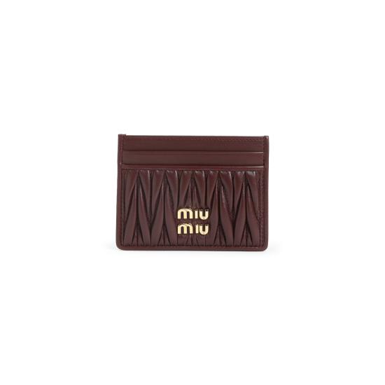 26SS 미우미우 마테라쎄 카드 나파레더 카드홀더 5MC076AFPP F0007 BURGUNDY