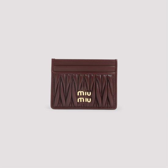 26SS 미우미우 마테라쎄 카드 나파레더 카드홀더 5MC076AFPP F0007 BURGUNDY - MIU MIU